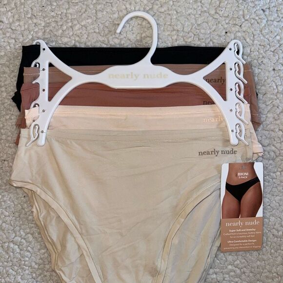 Nearly Nude Small Bikini Underwear Set of 5 Pairs Light Tan and Pink Womens NWT - Picture 3 of 7